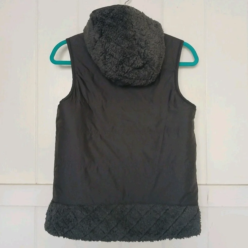 Patagonia Los Gatos Hooded Vest Women's XS Forged Grey Full Zip Reversible 25221